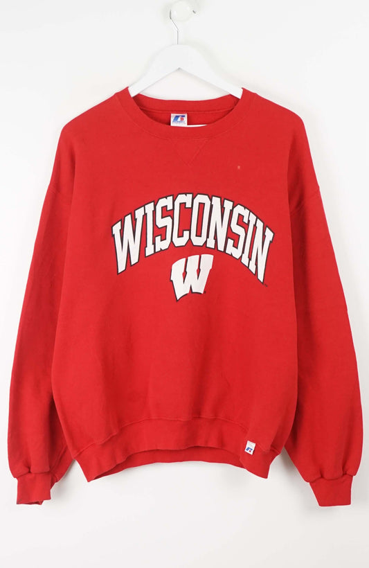 VINTAGE WISCONSIN COLLEGE SWEATER (M) 